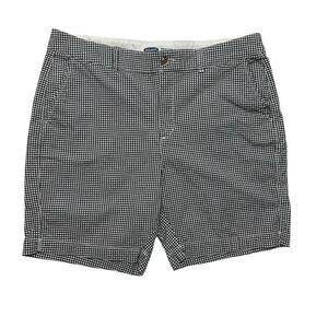 Old Navy Womens Everyday Short 14‎ Black Gingham High Rise Seersucker Preppy